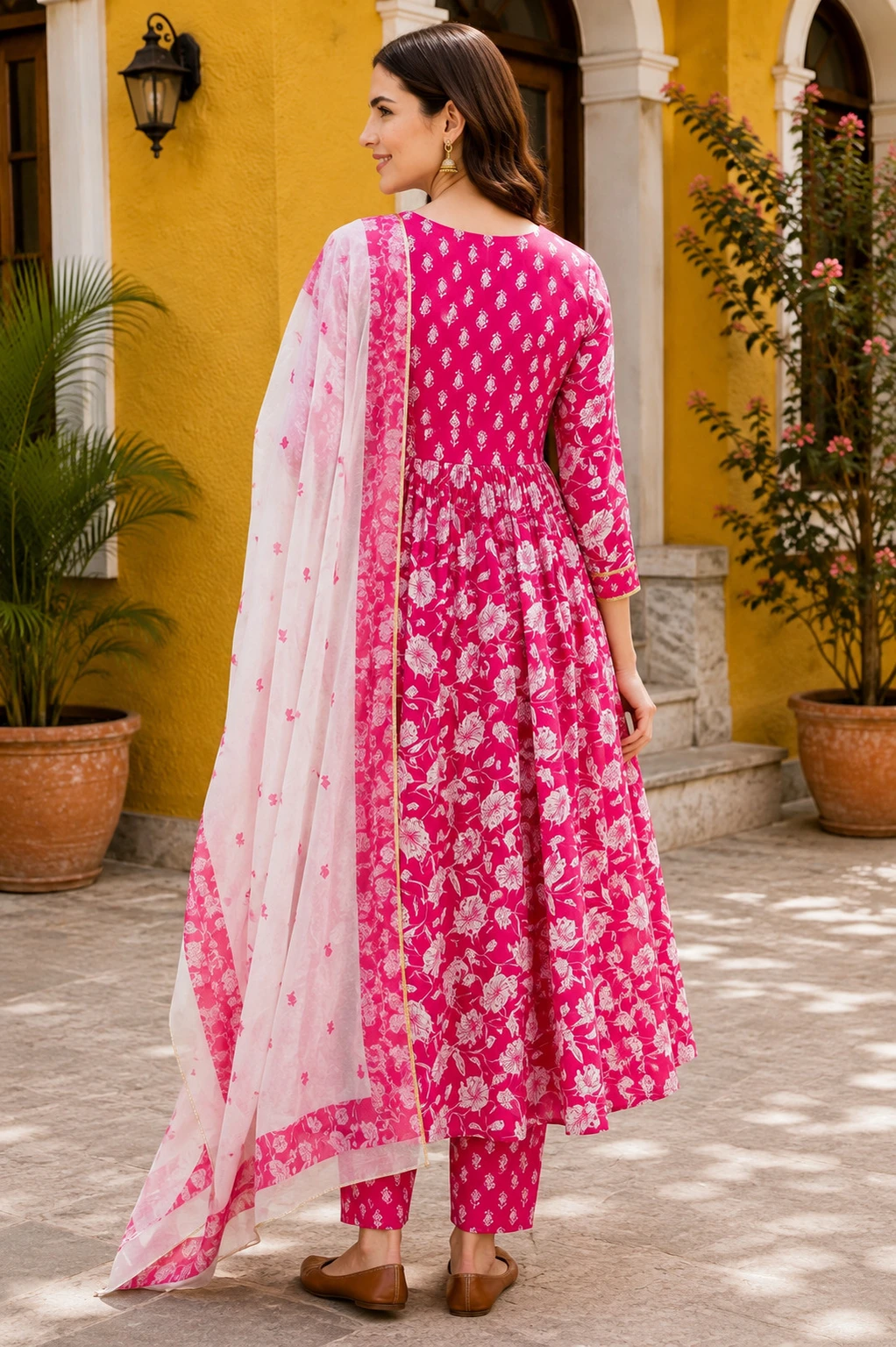 Women Cotton Rayon Kurta Pant Dupatta Set - Image 6